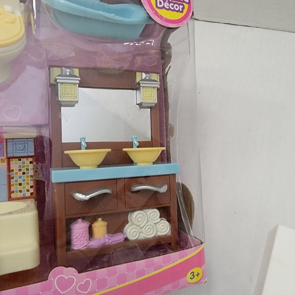 New Fisher Price Loving Family Dollhouse Bathroom Furniture Sink tub Baby Vanity - Picture 7 of 11